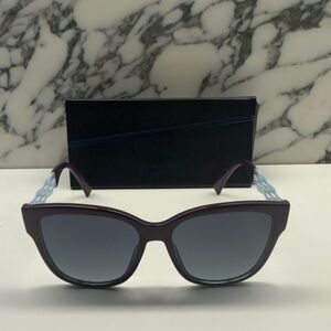 Christian Dior Dior Ribbon 1 N Sunglasses with Aubergine and Light Blue Frame.
